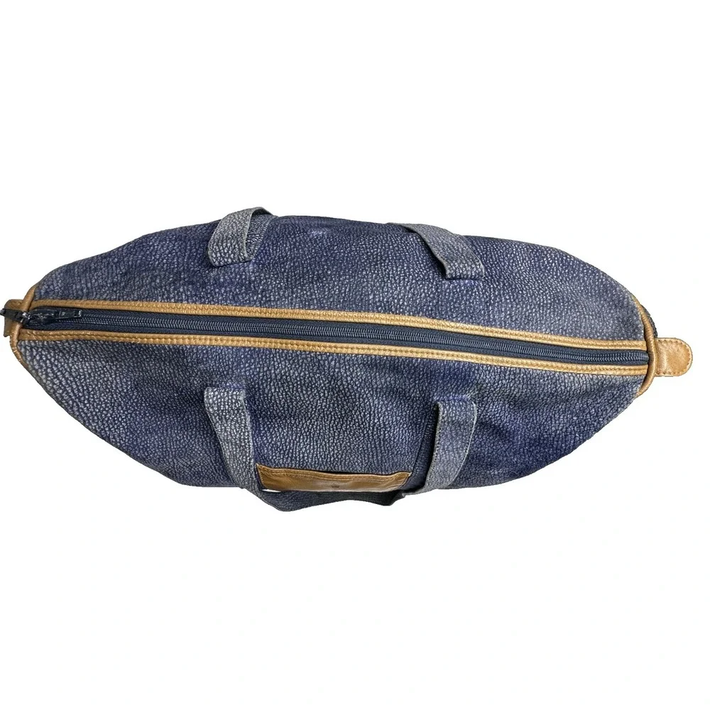 Vintage Trussardi Suede Boston Duffle Travel Carry On Gym Weekender Bag Italy